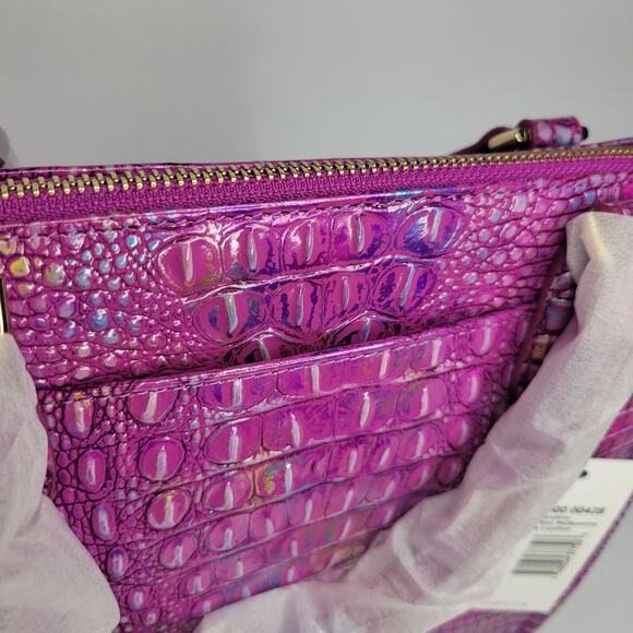 BRAHMIN Small Caroline Azalea Mini Melbourne Genuine Leather Hologram NWT - Picture 10 of 16